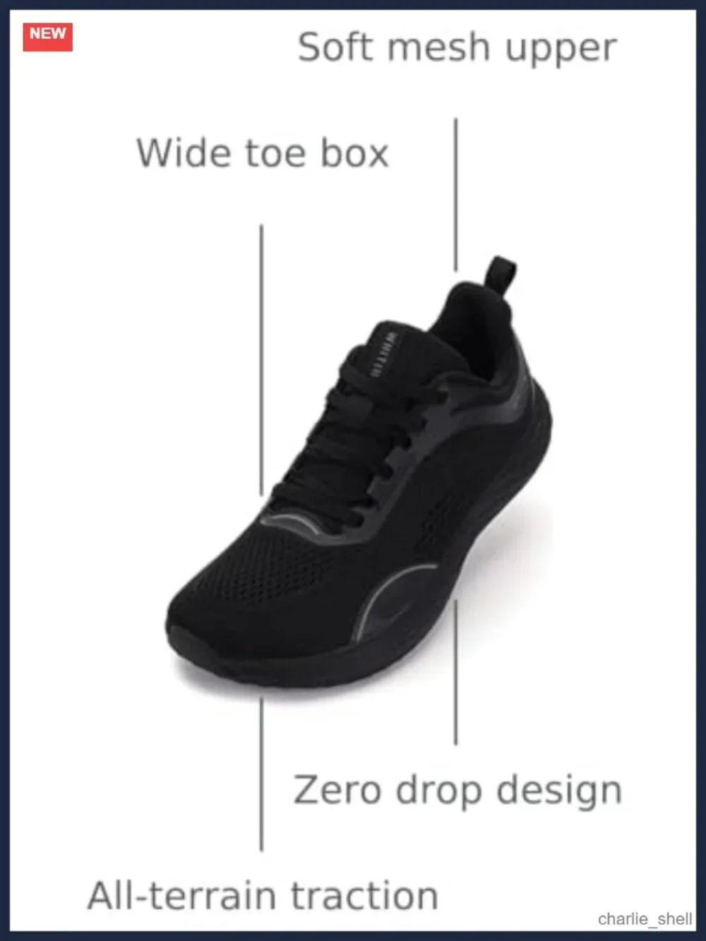 Wide Toe Box Zero Drop Road Running Shoes Lightweight Mesh Athletic